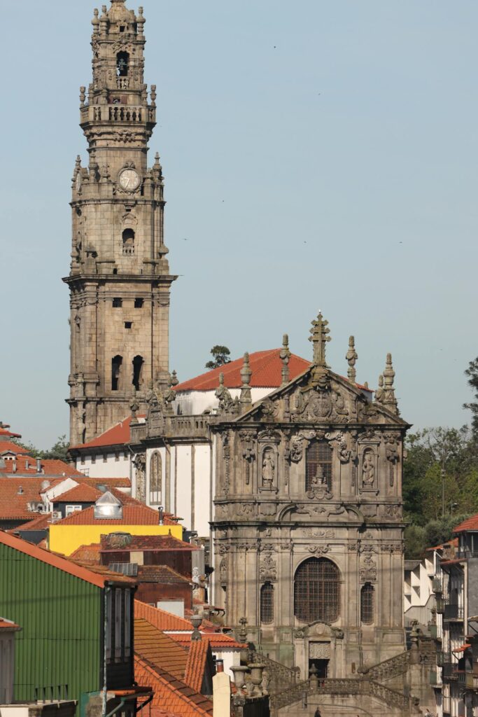 Clérigos Tower rising above the streets of Porto